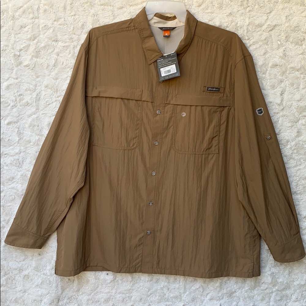 NWT Eddie Bauer Brown Guide Outdoor Shirt SZ3X